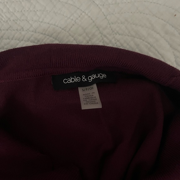 Maroon Red Off the Shoulder Sweater - Picture 2 of 3